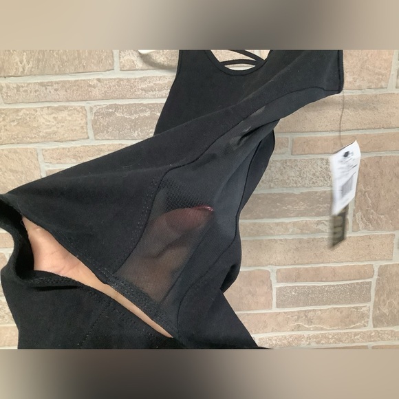 Madden NEW -  Sz S - Criss cross back - mesh transparent sides black Bodysuit - Picture 3 of 12